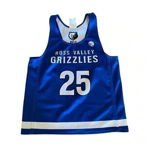 Alleson Athletic Grizzlies Blue White Basketball Jersey Sleeveless SZ M # 1319
